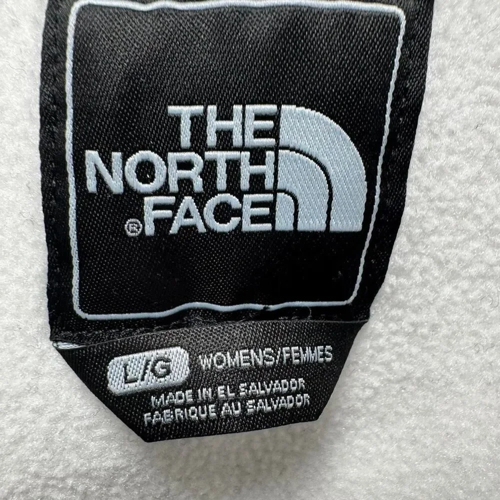 The North Face Women's grey and white fleece full zip Polartec jacket Size Large